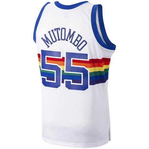 Denver Nuggets Dikembe Mutombo  Hardwood Classics White