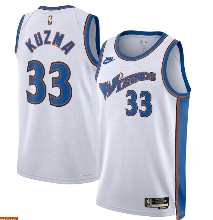 Washington Wizards Nike Classic Edition Swingman Jersey - White - Kyle Kuzma - Unisex
