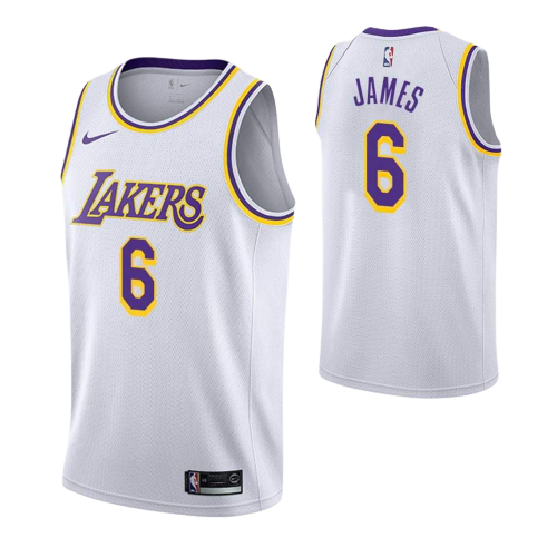 LA Lakers LeBron James WHITE No.6