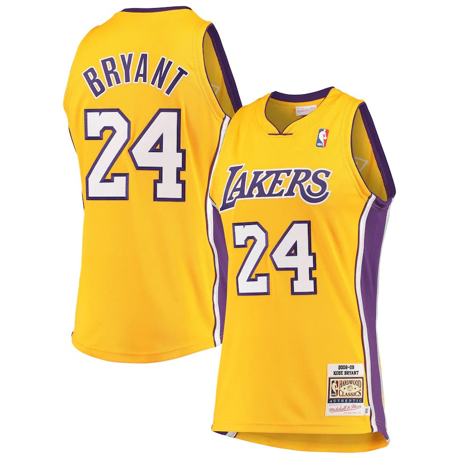 New] NBA LA Lakers Kobe Bryant #24 Yellow - white font/ side star Jersey  (ready stock, ship tomorrow!), Men's Fashion, Activewear on Carousell