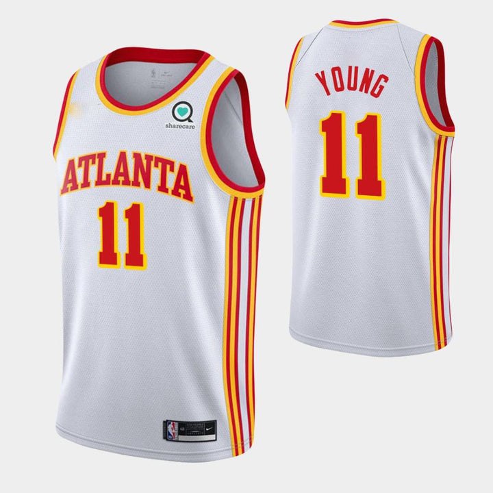 Trae Young Atlanta Hawks MLK Gold Signature Edition Jersey Stitched Large