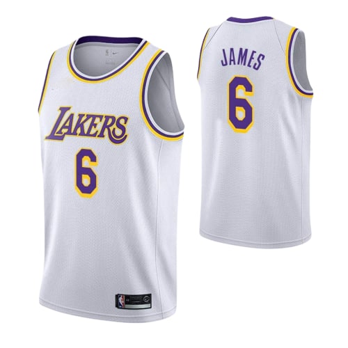 LA Lakers LeBron James WHITE No.6