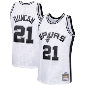 Retro Tim Duncan San Antonio Spurs White